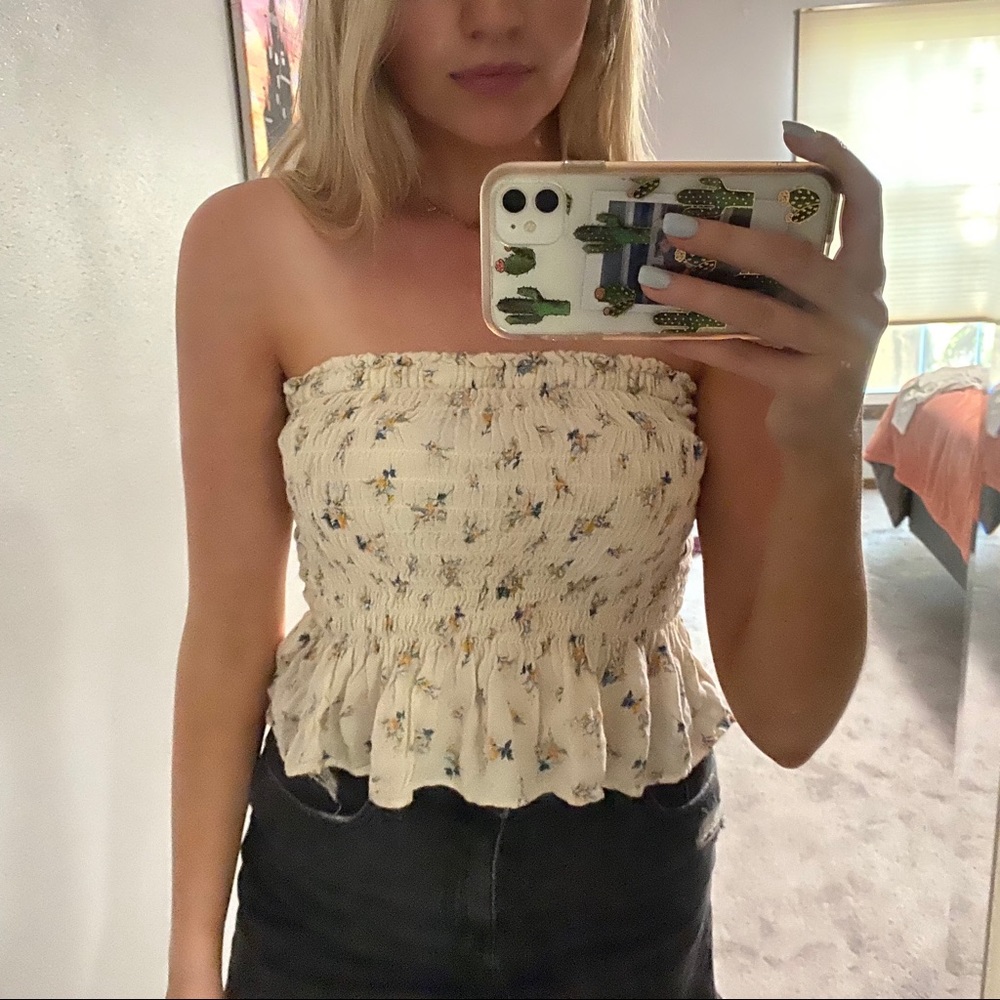 American Eagle Floral Tube Top
